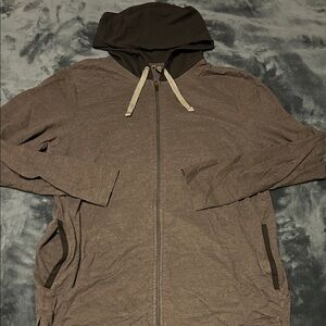 Xersion Men's Zip Up Gray Sweater with hood and pockets